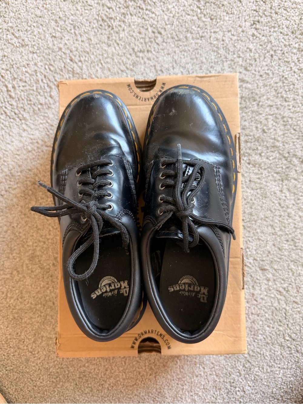 Dr. Martens 8053 Quads Classic Black Leather Lace-Up Men's Shoes